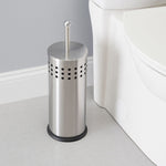 Load image into Gallery viewer, Home Basics Brushed Metal Toilet Plunger &amp; Holder $12.00 EACH, CASE PACK OF 12
