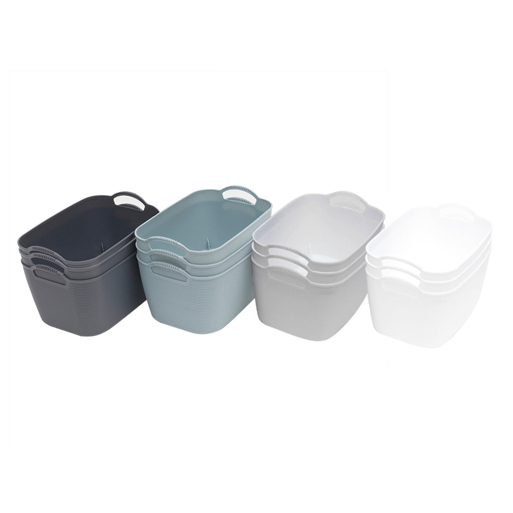 Home Basics 3-Piece Medium Flexi Baskets With Handles - Assorted Colors