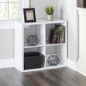 Home Basics 4 Open Cube Organizing Wood Storage Shelf, White $80.00 EACH, CASE PACK OF 1