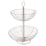 Load image into Gallery viewer, Home Basics 2 Tier Chrome Plated Steel Fruit Basket with Handle $10 EACH, CASE PACK OF 8
