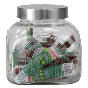Home Basics Heritage 2.5 LT Glass Jar with Silver Lid $5.00 EACH, CASE PACK OF 6