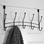 Load image into Gallery viewer, Home Basics Shelby 5 Hook Over the Door Hanging Rack, Black $5.00 EACH, CASE PACK OF 12
