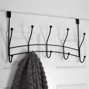 Home Basics Shelby 5 Hook Over the Door Hanging Rack, Black $5.00 EACH, CASE PACK OF 12