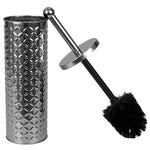 Load image into Gallery viewer, Home Basics Embossed Stainless Steel Toilet Brush Holder, Silver $5.00 EACH, CASE PACK OF 12
