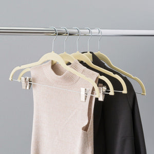 Home Basics Velvet Hanger With Clips, (Pack of 5), Ivory $5 EACH, CASE PACK OF 12