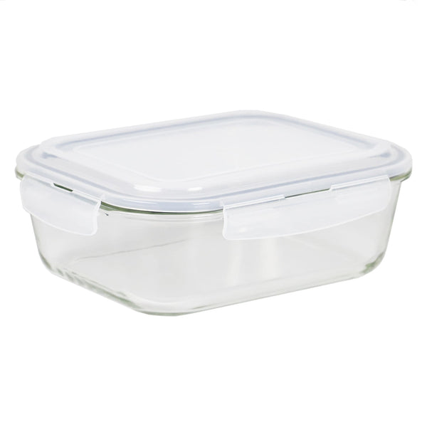 Michael Graves Design 27 Ounce High Borosilicate Glass Square Food Storage  Container with Indigo Rubber Seal, FOOD PREP