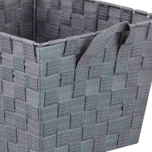 Home Basics Polyester Woven Strap Open Bin, Grey $5.00 EACH, CASE PACK OF 6