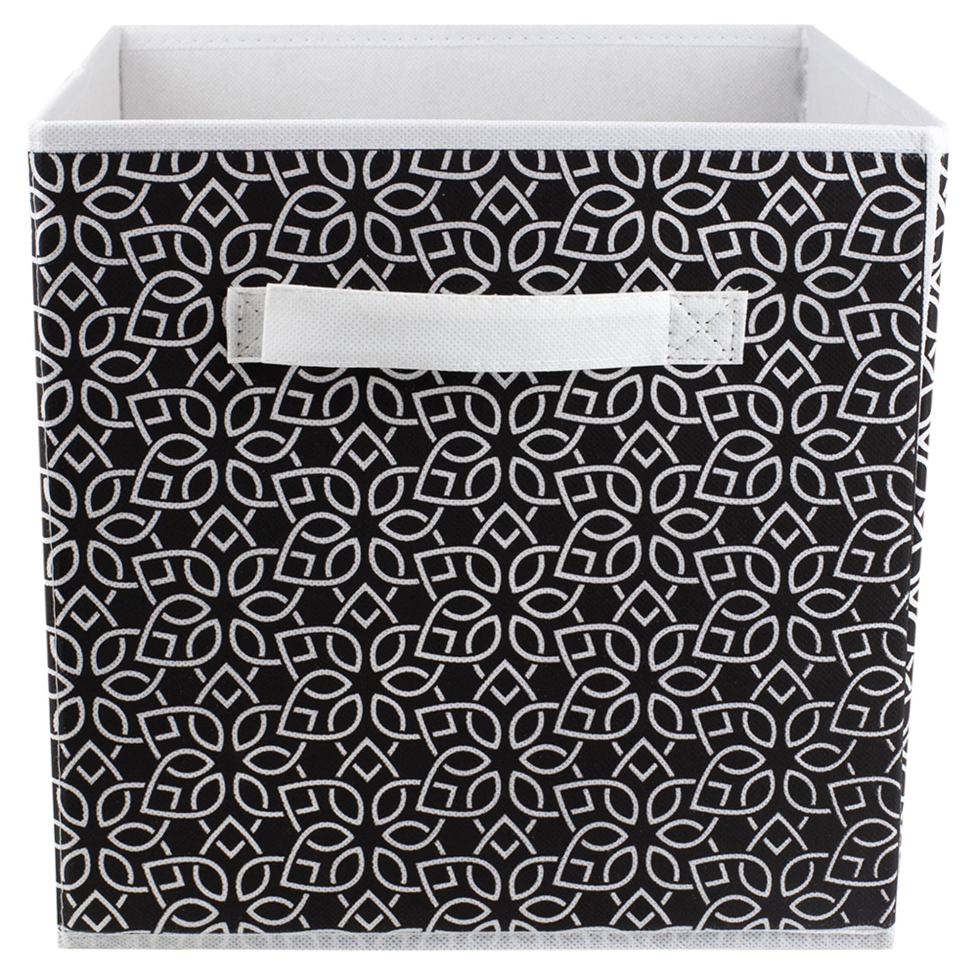 Home Basics Blossom Collapsible Non-Woven Storage Cube, Black $3.00 EACH, CASE PACK OF 12