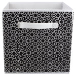 Load image into Gallery viewer, Home Basics Blossom Collapsible Non-Woven Storage Cube, Black $3.00 EACH, CASE PACK OF 12
