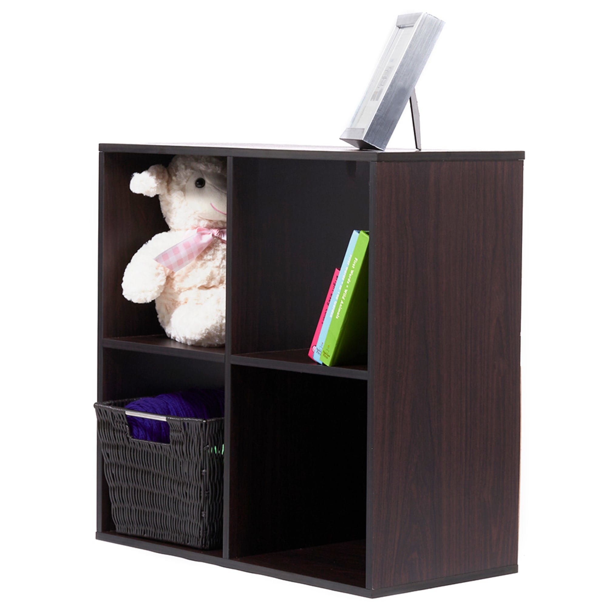 Home Basics Open and Enclosed 4 Cube MDF Storage Organizer, Espresso $30 EACH, CASE PACK OF 1