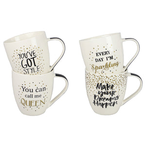 Home Basics Confettie 17 oz. Bone China Mug - Assorted Colors