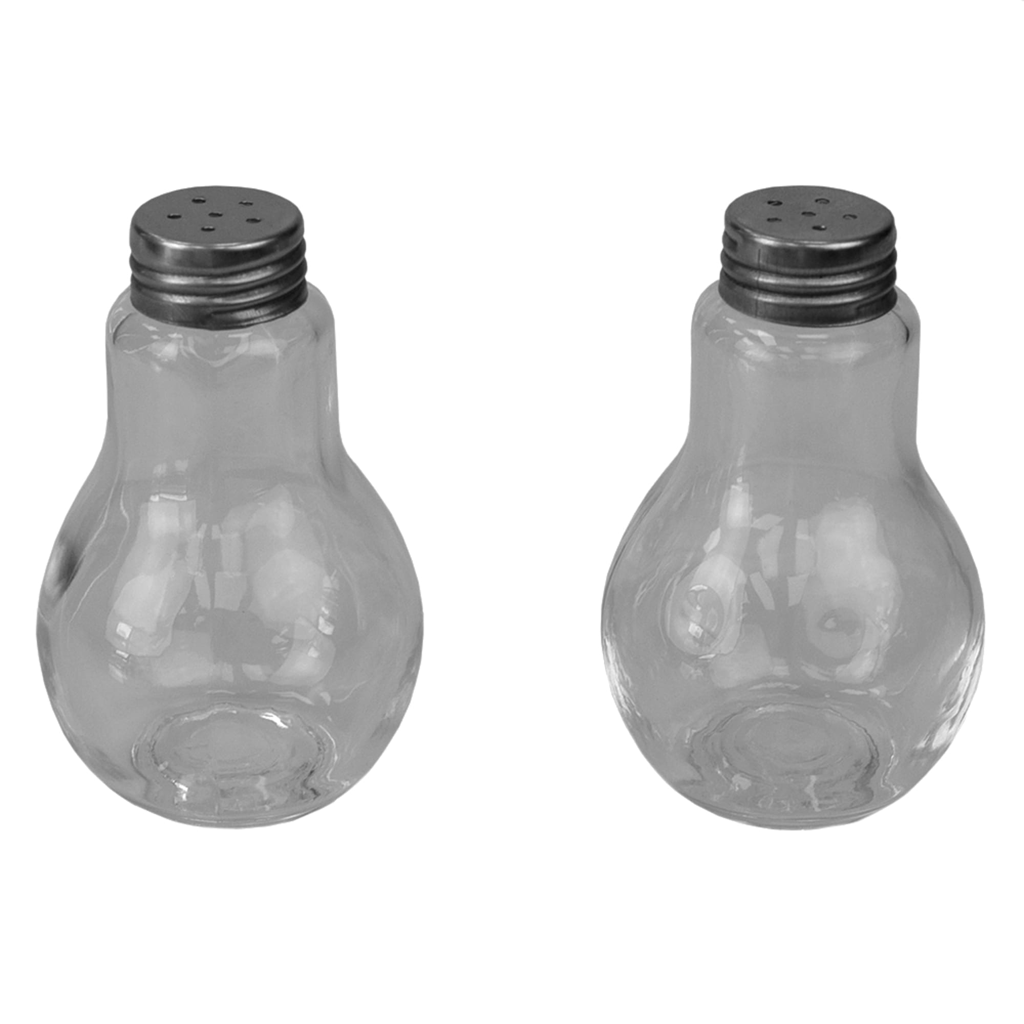 Home Basics 3.8 oz. Bulb Shape Glass Tabletop Salt and Pepper Shaker with Perforated Stainless Steel Tops, Clear $2.00 EACH, CASE PACK OF 24