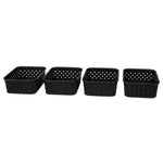 Load image into Gallery viewer, Home Basics Triple Woven 7.75&quot; x 5.25&quot; x 2.5&quot; Multi-Purpose Stackable Plastic Storage Basket, (Pack of 4) - Assorted Colors

