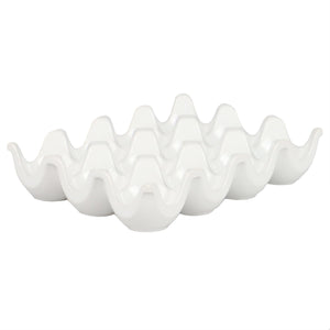 Home Basics 12 Compartment Ceramic Egg Tray, White $5.00 EACH, CASE PACK OF 12