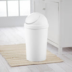 Load image into Gallery viewer, Sterilite 3 Gal. Round SwingTop Wastebasket, White $7.00 EACH, CASE PACK OF 6
