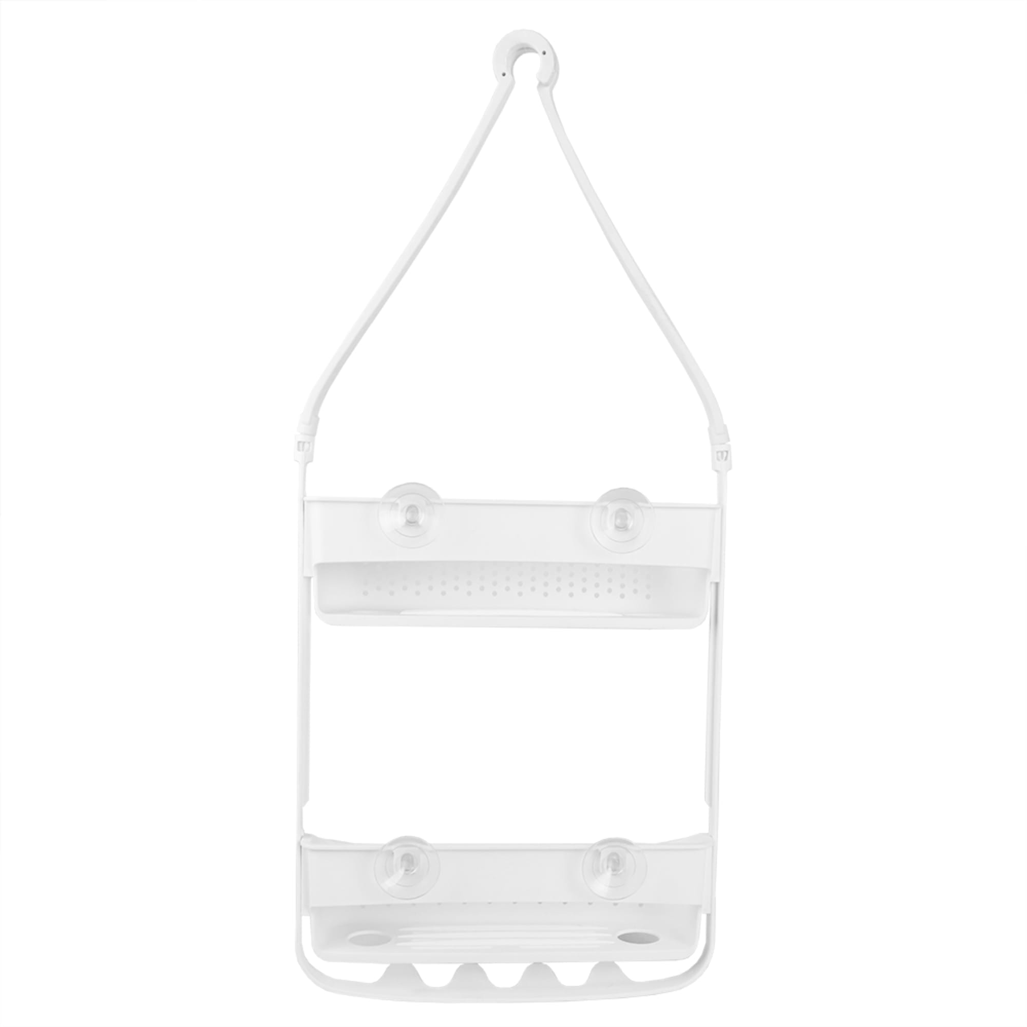 Home Basics 2 Tier Perforated Plastic Shower Caddy with Suction Cups, White $8.00 EACH, CASE PACK OF 6
