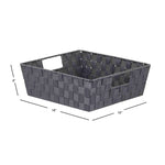 Load image into Gallery viewer, Home Basics Woven Bin With Handles, Grey $6.00 EACH, CASE PACK OF 6
