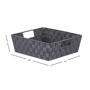 Home Basics Woven Bin With Handles, Grey $6.00 EACH, CASE PACK OF 6