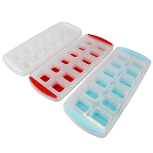 Simple Plastic Assorted Color Twist Release Ice Cube Tray For Freezer