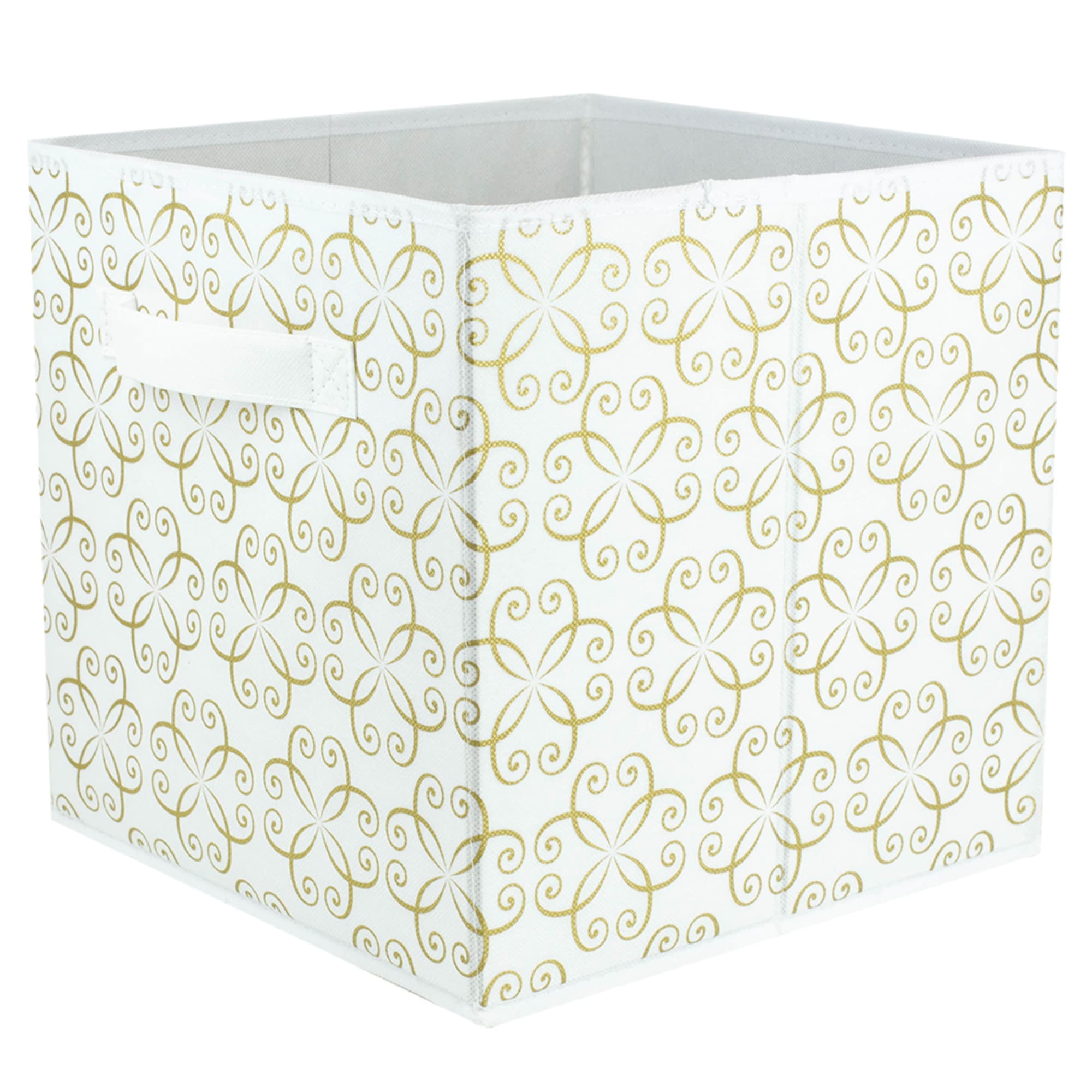 Home Basics Metallic Curlz Collapsible Non-Woven Storage Cube, Gold $3.00 EACH, CASE PACK OF 12