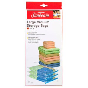Home Basics Value Pack Plastic Vacuum Storage Bags, (Set of 3), Clear $4.00 EACH, CASE PACK OF 12
