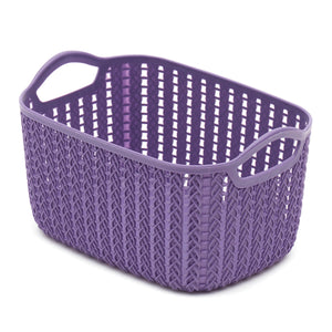 Home Basics Small Crochet Plastic Basket - Assorted Colors