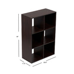 Load image into Gallery viewer, Home Basics Open and Enclosed 6 Cube MDF Storage Organizer, Espresso $40 EACH, CASE PACK OF 1
