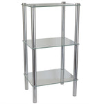 Load image into Gallery viewer, Home Basics 3 Tier Multi Use Rectangle Glass Shelf, Clear $30.00 EACH, CASE PACK OF 3
