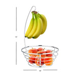 Load image into Gallery viewer, Home Basics Chrome Plated Steel Fruit Basket with Banana Tree $6.00 EACH, CASE PACK OF 6
