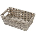 Load image into Gallery viewer, Home Basics Small Faux Rattan Basket with Cut-out Handles, Grey $6.50 EACH, CASE PACK OF 6
