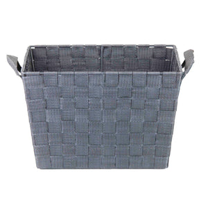 Home Basics Polyester Woven Strap Open Bin, Grey $5.00 EACH, CASE PACK OF 6