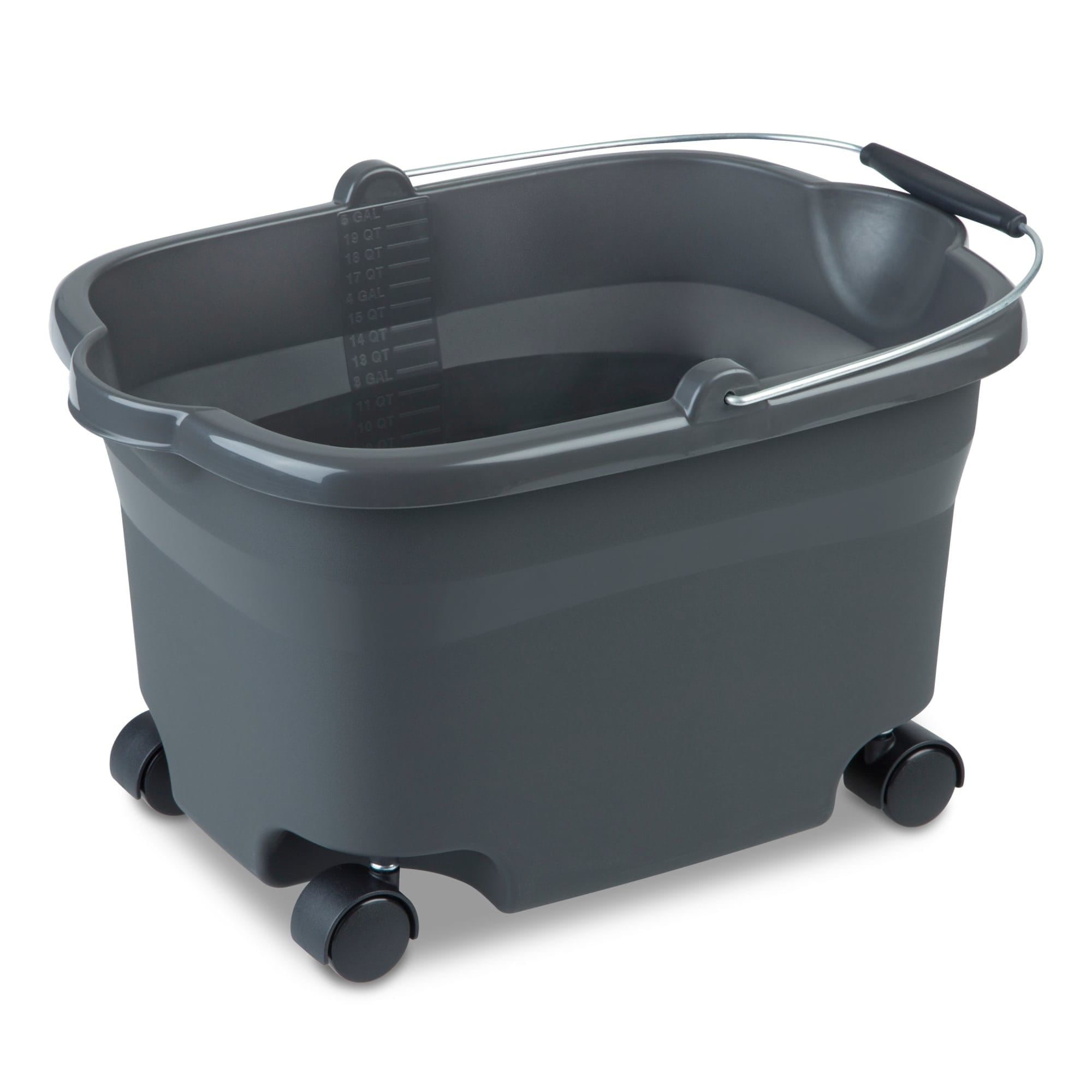 Sterilite 20 Qt. Wheeled Bucket with Comfort Grip, Grey $14.00 EACH, CASE PACK OF 4