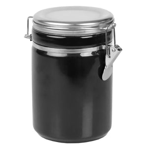 Home Basics 40 oz. Canister with Stainless Steel Top, Black $7.00 EACH, CASE PACK OF 8