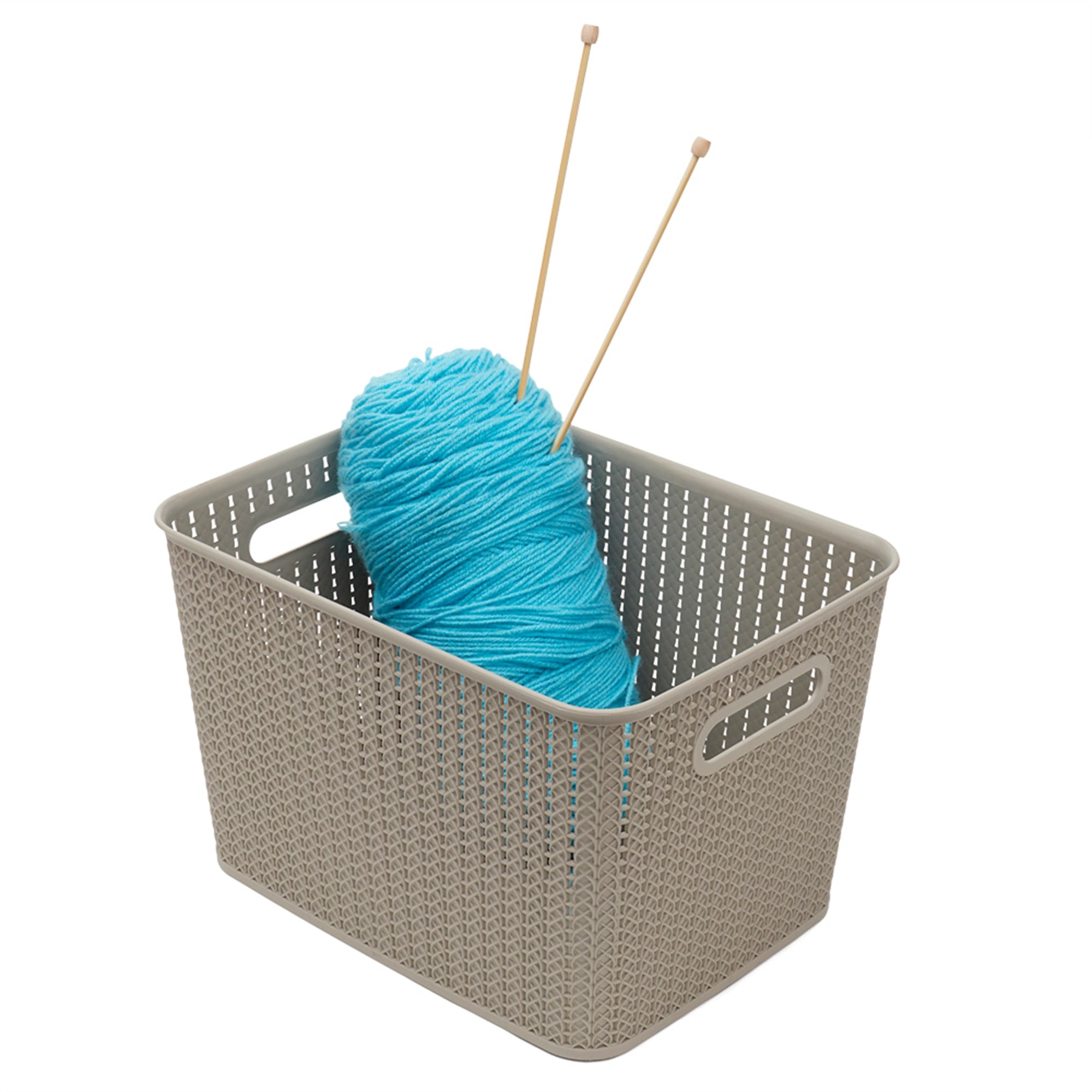 Home Basics 20 Liter Plastic Basket With Handles, Grey $6 EACH, CASE PACK OF 4