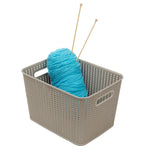 Load image into Gallery viewer, Home Basics 20 Liter Plastic Basket With Handles, Grey $6 EACH, CASE PACK OF 4
