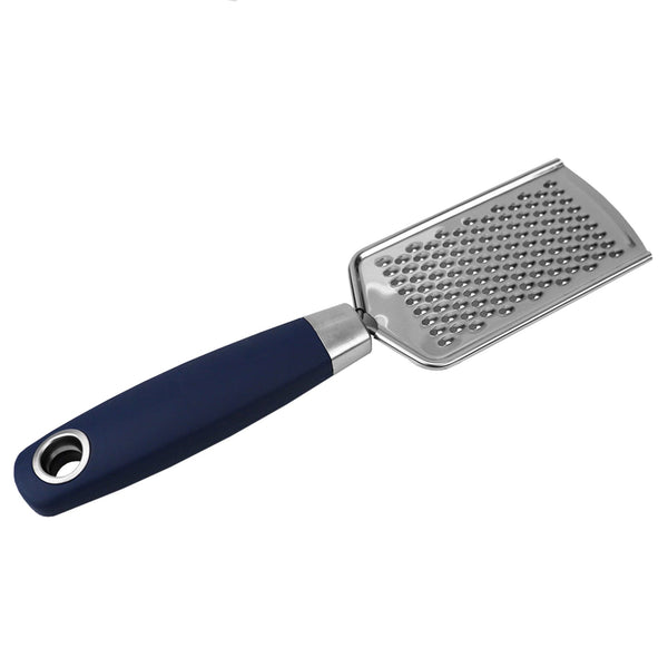 Michael Graves Design Comfortable Grip Handheld Flat Stainless Steel Cheese  Grater, Indigo, FOOD PREP