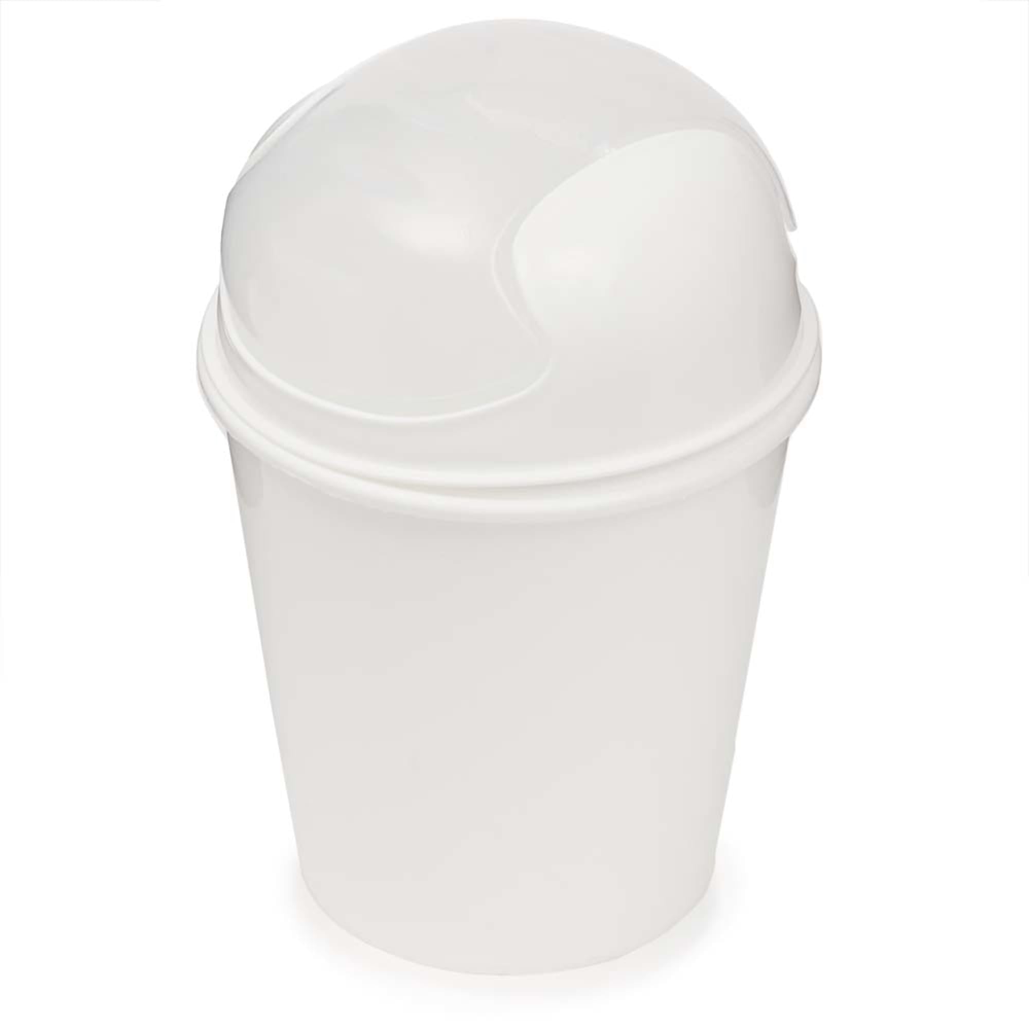 Home Basics 3 Liter Clear Swing Top Waste Bin with Removable Lid, White  $4 EACH, CASE PACK OF 6