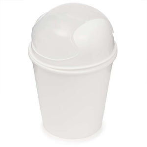 Home Basics 3 Liter Clear Swing Top Waste Bin with Removable Lid, White  $4 EACH, CASE PACK OF 6
