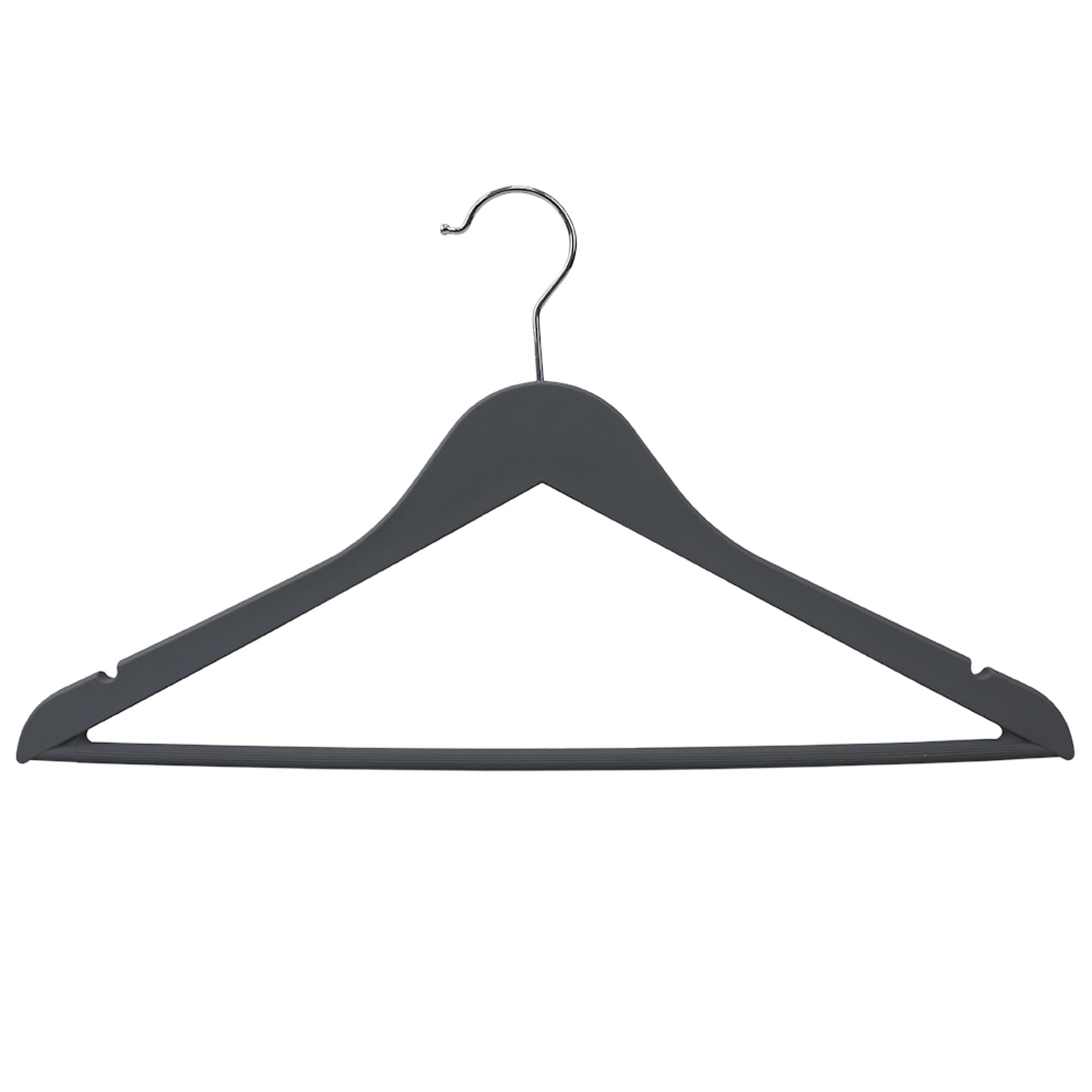 Home Basics Non-Slip Space-Saving Rubberized Plastic Hangers, Charcoal $4.00 EACH, CASE PACK OF 12