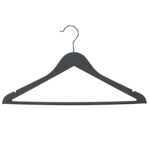 Home Basics Non-Slip Space-Saving Rubberized Plastic Hangers, Charcoal $4.00 EACH, CASE PACK OF 12