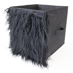 Home Basics Collapsible Faux Fur Non-woven Bin, Black $5.00 EACH, CASE PACK OF 12