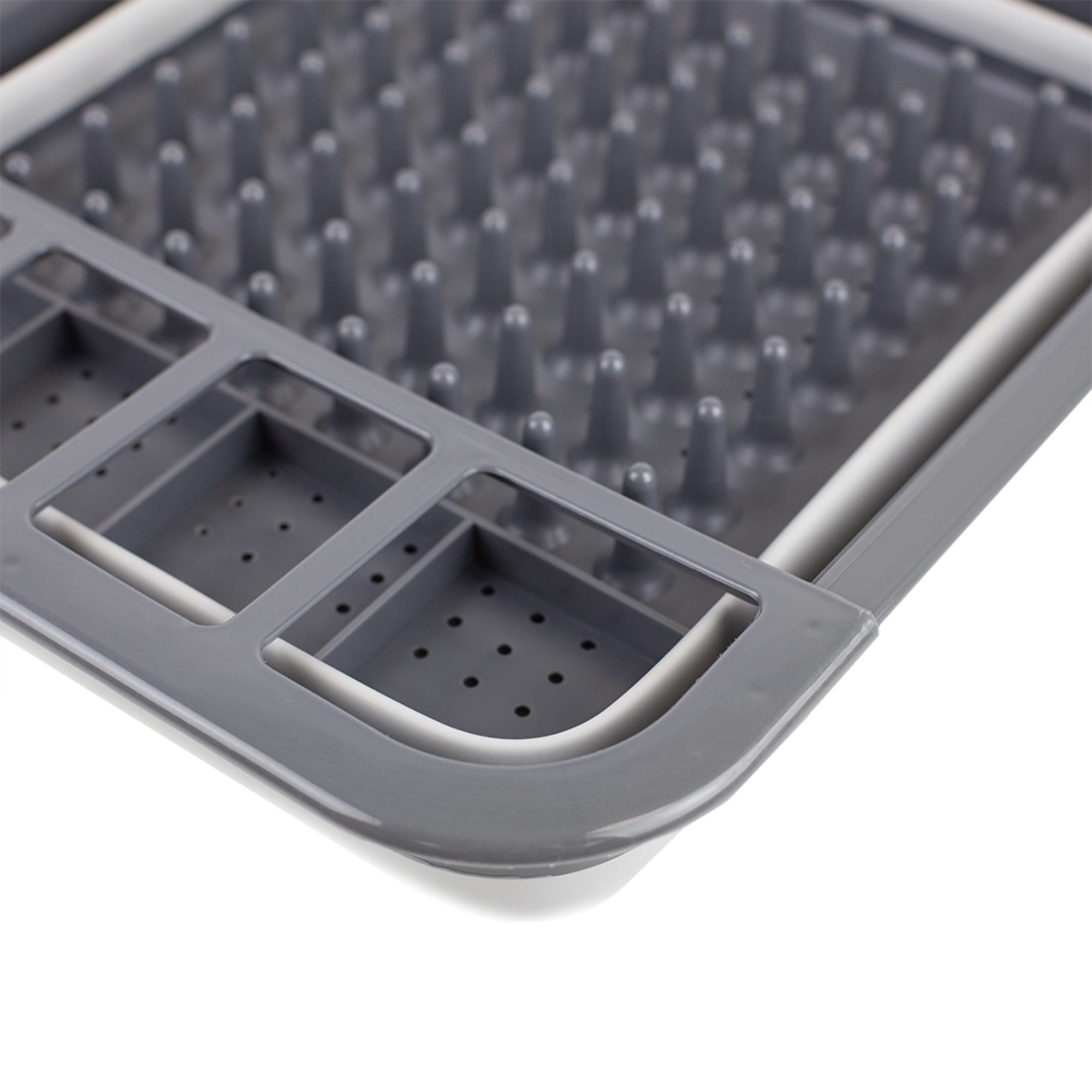 Home Basics Silicone and Plastic  Easy Storage Collapsible Dish Rack, Grey $5.00 EACH, CASE PACK OF 12