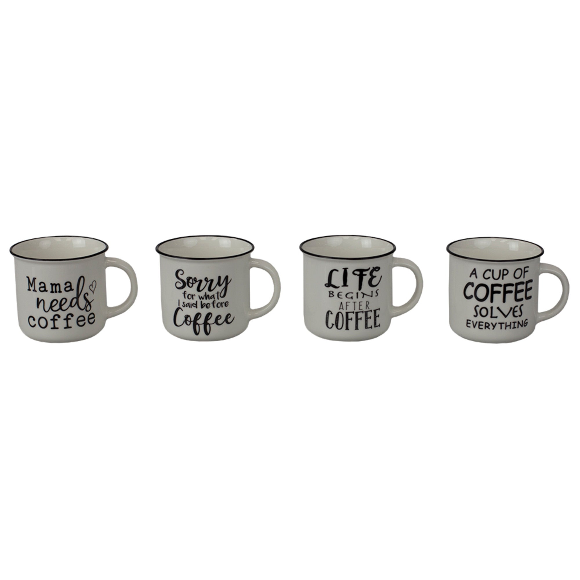 Home Basics Coffee Solves Everything 13 oz. Bone China Mug - Assorted Colors