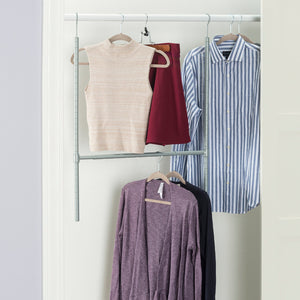 Home Basics Powder Coated Steel 2 Tier Hanging Closet Organizer, Grey $10.00 EACH, CASE PACK OF 6