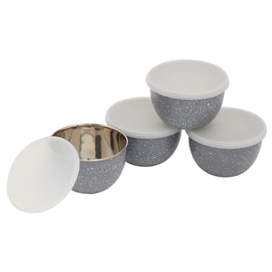 Home Basics Speckled Stainless Steel Mixing Bowls with Lids - Assorted Colors