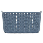 Load image into Gallery viewer, Home Basics 3L Crochet-Designed Plastic Basket, Blue $2.00 EACH, CASE PACK OF 24
