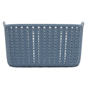 Home Basics 3L Crochet-Designed Plastic Basket, Blue $2.00 EACH, CASE PACK OF 24