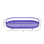 Load image into Gallery viewer, Home Basics Oval Lace Decorative  Plastic Vanity Tray with Rounded Feet, Purple $8.00 EACH, CASE PACK OF 12
