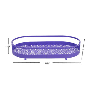 Home Basics Oval Lace Decorative  Plastic Vanity Tray with Rounded Feet, Purple $8.00 EACH, CASE PACK OF 12