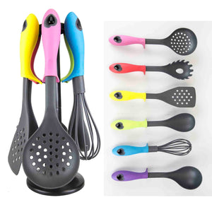 Home Basics 6 Piece Silicone Coated Kitchen Tool Set, Multi-Colored $10.00 EACH, CASE PACK OF 6